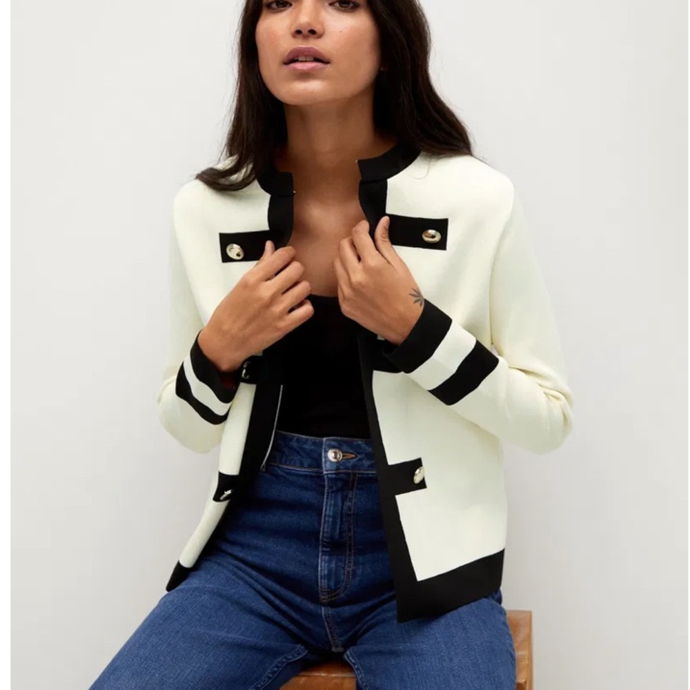 Mango MNG Women's Black and White Jacket